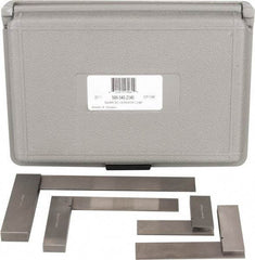 TESA Brown & Sharpe - 4 Piece, 1-1/2, 2-1/2, 3, 4 Inch Base Length, 2, 3, 4, 6 Inch Blade Length, Square Set - Accuracy Up to 0.0006 Inches, Steel, Includes Case - Eagle Tool & Supply