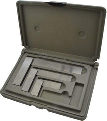 TESA Brown & Sharpe - 3 Piece, 1-1/2, 3, 4 Inch Base Length, 2, 4, 6 Inch Blade Length, Square Set - Accuracy Up to 0.0006 Inches, Steel, Includes Case - Eagle Tool & Supply