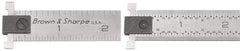 TESA Brown & Sharpe - 6" Long, 1/64, 1/32, 1/16, 1/8" Graduation, Steel Rule - 4R Graduation Style, 3/4" Wide, Silver, Satin Chrome Finish - Eagle Tool & Supply