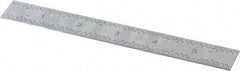TESA Brown & Sharpe - 6" Long, 1/100, 1/64, 1/32, 1/10" Graduation, Rigid Stainless Steel Rule - 5R Graduation Style, 3/4" Wide, Silver, Satin Chrome Finish - Eagle Tool & Supply