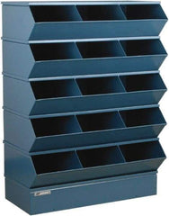 Stackbin - 5 Bin, Shelving Unit with Openings & Base - 37" Wide x 53-1/2" High - Eagle Tool & Supply