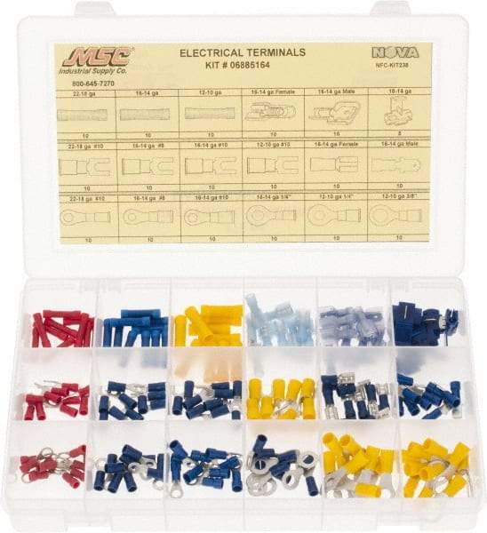 Value Collection - 175 Piece, Electrical Terminal Fastener Kit - Eagle Tool & Supply