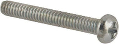 Value Collection - #3-48 UNC, 3/4" Length Under Head Phillips Drive Machine Screw - Round Head, Grade J82 Steel, Zinc-Plated Finish, Without Washer - Eagle Tool & Supply