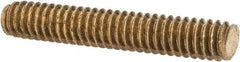Value Collection - 1/4-20 1-1/2" OAL Fully Threaded Stud - Brass, Plain Finish - Eagle Tool & Supply