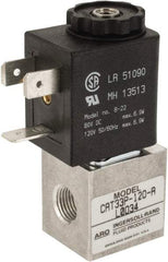 ARO/Ingersoll-Rand - 1/8", CAT Series 3-Way 2-Position Body Ported Stacking Solenoid Valve - 24 VDC, 0.048 CV Rate, 2.43" High x 7/8" Long - Eagle Tool & Supply