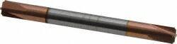 Accupro - 0.015" Radius, 3/16" Mill Diam, 4 Flute Solid Carbide Corner Rounding End Mill - Double End, TiCN Finish, 2" OAL, 3/16" Shank Diam - Eagle Tool & Supply