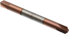 Accupro - 0.035" Radius, 3/16" Mill Diam, 4 Flute Solid Carbide Corner Rounding End Mill - Double End, TiCN Finish, 2" OAL, 3/16" Shank Diam - Eagle Tool & Supply