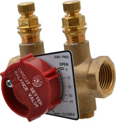 Bell & Gossett - 1/2" Pipe, Threaded End Connections, Inline Calibrated Balance Valve - 2-15/16" Long, 2-3/4" High, 300 Max psi, Brass Body - Eagle Tool & Supply