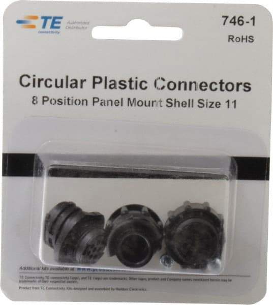 Tyco/Amp - Panel Mount Plug and Receptacle Kit - 11 to 8 AWG Compatible Wire Size - Eagle Tool & Supply