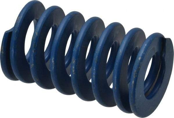 Associated Spring Raymond - 1-1/2" Hole Diam, 3/4" Rod Diam, 2-1/2" Free Length, Blue Die Spring - 562.5 Lb Max Deflection, 1.25" Max Deflection, Medium Duty, Chromium Alloy Steel - Eagle Tool & Supply