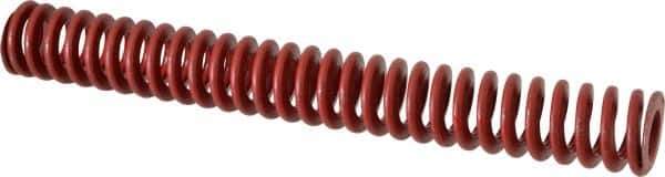 Associated Spring Raymond - 1-1/2" Hole Diam, 3/4" Rod Diam, 12" Free Length, Red Die Spring - 639.4 Lb Max Deflection, 4.44" Max Deflection, Medium Heavy Duty, Chromium Alloy Steel - Eagle Tool & Supply