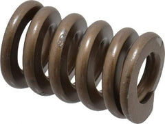 Associated Spring Raymond - 1" Hole Diam, 1/2" Rod Diam, 1-1/2" Free Length, Gold Die Spring - 532.8 Lb Max Deflection, 0.45" Max Deflection, Heavy Duty, Chromium Alloy Steel - Eagle Tool & Supply