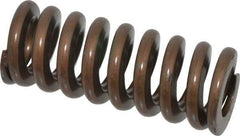Associated Spring Raymond - 1" Hole Diam, 1/2" Rod Diam, 2-1/2" Free Length, Gold Die Spring - 510 Lb Max Deflection, 0.75" Max Deflection, Heavy Duty, Chromium Alloy Steel - Eagle Tool & Supply