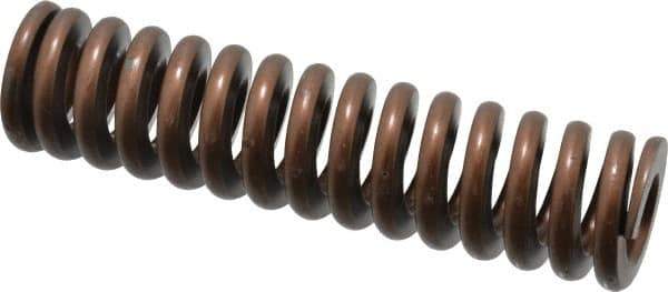 Associated Spring Raymond - 1-1/4" Hole Diam, 5/8" Rod Diam, 5" Free Length, Gold Die Spring - 795 Lb Max Deflection, 1.5" Max Deflection, Heavy Duty, Chromium Alloy Steel - Eagle Tool & Supply