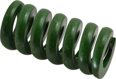 Associated Spring Raymond - 1-1/2" Hole Diam, 3/4" Rod Diam, 3" Free Length, Green Die Spring - 1734 Lb Max Deflection, 0.75" Max Deflection, Extra Heavy Duty, Chromium Alloy Steel - Eagle Tool & Supply