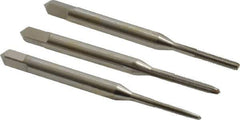Hertel - #1-72 UNF, 2 Flute, Bottoming, Plug & Taper, Bright Finish, High Speed Steel Tap Set - 1-11/16" OAL, 2B/3B Class of Fit - Eagle Tool & Supply