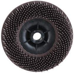 3M - 4-1/2" 36 Grit Ceramic Straight Disc Brush - Very Coarse Grade, Threaded Hole Connector, 3/4" Trim Length, 5/8-11 Threaded Arbor Hole - Eagle Tool & Supply