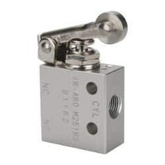ARO/Ingersoll-Rand - 1/8" NPT Manual Mechanical Valve - 3-Way, 2 Position, Roller Lever/Spring & 0.2 CV Rate - Eagle Tool & Supply
