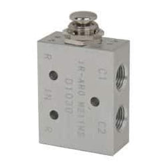 ARO/Ingersoll-Rand - 1/8" NPT Manual Mechanical Valve - 4-Way, 2 Position, Push-Button/Spring & 0.2 CV Rate - Eagle Tool & Supply