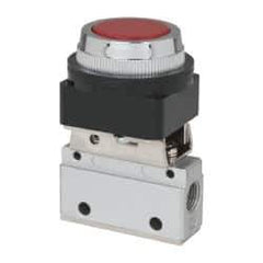 ARO/Ingersoll-Rand - 1/8" NPT Manual Mechanical Valve - 3-Way, 2 Position, Push-Button w/Guard/Spring & 0.2 CV Rate - Eagle Tool & Supply