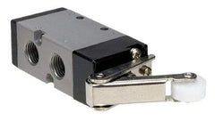 ARO/Ingersoll-Rand - 1/4" NPT Manual Mechanical Valve - 4-Way, 2 Position, Roller Lever/Spring & 0.7 CV Rate - Eagle Tool & Supply