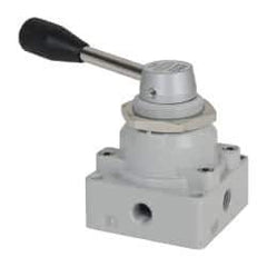 ARO/Ingersoll-Rand - 1/4" NPT Manual Mechanical Valve - 4-Way, 3 Position, Lever/Manual & 1.25 CV Rate - Eagle Tool & Supply