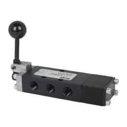 ARO/Ingersoll-Rand - 1/4" NPT Manual Mechanical Valve - 4-Way, 3 Position, Lever/Spring & 0.7 CV Rate - Eagle Tool & Supply
