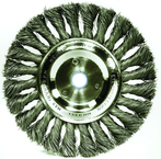 6" Diameter - 1/2-5/8" Arbor Hole - Knot Twist Steel Wire Straight Wheel - Eagle Tool & Supply