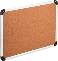 UNIVERSAL - 48" Wide x 36" High Open Cork Bulletin Board - Natural Cork, Silver Frame - Eagle Tool & Supply