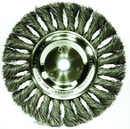 6" Diameter - 1/2-5/8" Arbor Hole - Knot Twist Stainless Straight Wheel - Eagle Tool & Supply