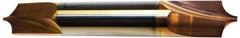 Accupro - 0.035" Radius, 1/8" Mill Diam, 2 Flute Solid Carbide Corner Rounding End Mill - Double End, TiCN Finish, 1-1/2" OAL, 1/8" Shank Diam - Eagle Tool & Supply