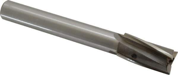 Value Collection - 25/32" Diam, 5/8" Shank, Diam, 3 Flutes, Straight Shank, Interchangeable Pilot Counterbore - 5-3/8" OAL, 3-7/8" OAL Shank, Bright Finish, High Speed Steel - Eagle Tool & Supply
