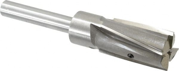 Value Collection - 1-1/8" Diam, 1/2" Shank, Diam, 4 Flutes, Straight Shank, Interchangeable Pilot Counterbore - Eagle Tool & Supply
