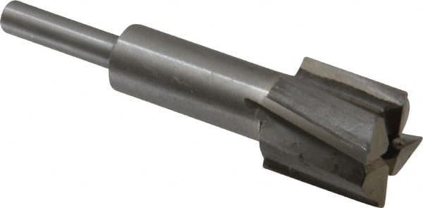 Value Collection - 13/16" Diam, 1/4" Shank, Diam, 4 Flutes, Straight Shank, Interchangeable Pilot Counterbore - Eagle Tool & Supply