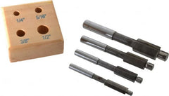 Value Collection - 1/4 to 1/2" Fillister Head Screw Compatible, High Speed Steel, Solid Pilot Counterbore Set - Eagle Tool & Supply