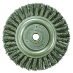 6" Diameter - 5/8-11" Arbor Hole - Stringer Bead Twist Steel Wire Straight Wheel - Eagle Tool & Supply