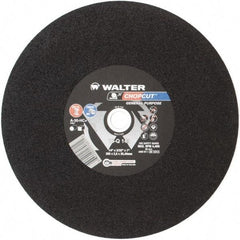 WALTER Surface Technologies - 14" 30 Grit Aluminum Oxide Cutoff Wheel - 3/32" Thick, 1" Arbor, 4,400 Max RPM, Use with Electric & Gas Powered Saws - Eagle Tool & Supply