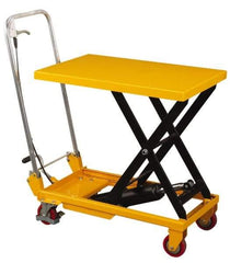Wesco Industrial Products - 330 Lb Capacity Manual Scissor Lift Table - 27-1/2" Platform Length x 17.8" Platform Width - Eagle Tool & Supply