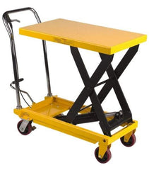 Wesco Industrial Products - 1,000 Lb Capacity Manual Scissor Lift Table - 32" Platform Length x 19-1/2" Platform Width - Eagle Tool & Supply