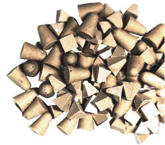 Bel-Air Finishing Supply - 20 Lb Plastic Carrier, Cone & Pyramid Shaped, Tumbling Media - Cut Type, Angle Edge, Wet Operation, 1/4 & 3/8" High x 1/4 & 3/8" Long Base - Eagle Tool & Supply