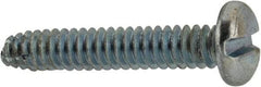 Value Collection - #4-40 UNC Thread, 5/8" Length Under Head, Slotted Drive Steel Thread Cutting Screw - Pan Head, Grade 2, Point Type F, Zinc-Plated Finish - Eagle Tool & Supply