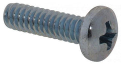 Value Collection - #4-40 UNC, 7/16" Length Under Head Phillips Drive Machine Screw - Pan Head, Grade 2 Steel, Zinc-Plated Finish, Without Washer - Eagle Tool & Supply