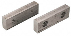 Snap Jaws - 8" Wide x 2-1/2" High x 1-1/4" Thick, Flat/No Step Vise Jaw - Soft, Aluminum, Fixed Jaw, Compatible with 8" Vises - Eagle Tool & Supply