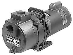 American Machine & Tool - 115/230 Volt, 1 Phase, 1 HP, High Pressure Self Priming Centrifugal Booster Pump - 1-1/2 Inch Inlet, 44 Head Pressure, Cast Iron Housing, Bronze Impeller, Buna N Seal - Eagle Tool & Supply