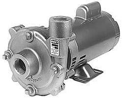 American Machine & Tool - 115/230 Volt, 1 Phase, 1/2 HP, Cast Iron Straight Pump - 1-1/4 Inch Inlet, 1 Inch Outlet, 86 Max Head psi, Bronze Impeller - Eagle Tool & Supply