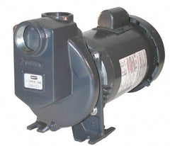 American Machine & Tool - 115/230 Volt, 1 Phase, 3/4 HP, Self Priming Pump - 1-1/2 Inch Inlet, 52 Head Pressure, Stainless Steel and Cast Iron Housing, Stainless Steel Impeller, PTFE Seal - Eagle Tool & Supply