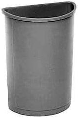 Rubbermaid - 21 Gal Beige Half-Round Trash Can - Polyethylene, 28" High x 21" Long x 11" Wide - Eagle Tool & Supply