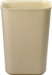 Rubbermaid - 40 Qt Beige Rectangle Trash Can - Fiberglass, 20" High x 15" Long x 11-1/4" Wide - Eagle Tool & Supply