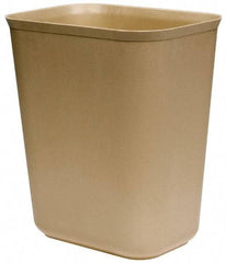 Rubbermaid - 7 Qt Beige Rectangle Trash Can - Fiberglass, 10-3/4" High x 6-3/8" Wide - Eagle Tool & Supply