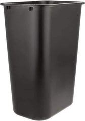 Rubbermaid - 41 Qt Black Rectangle Trash Can - Polyethylene, 19-7/8" High x 15-1/4" Long x 11" Wide - Eagle Tool & Supply